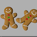Gingerbread Man Game Movie Character With Smiling Face White Icing Red Green Candies