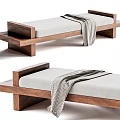 New Chinese Style Bench Bed End Stool Sofa Bench Middle Ancient Bed End Stool Japanese Style Bench 3d model