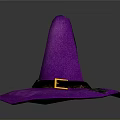 Purple Witch Hat With Black Belt Gold Buckle And Leaf Decorations