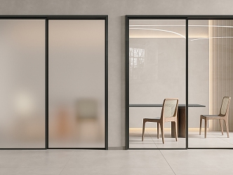 Minimal glass sliding door frosted glass sliding door kitchen sliding door sliding door glass door very narrow frame glass door 3d model