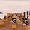 School art classroom SU model 3d model