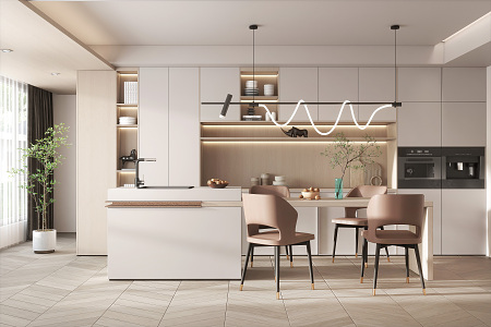 Open kitchen Modern kitchen 3d model