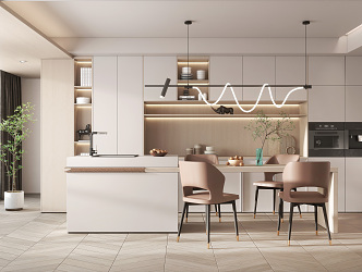 Open kitchen Modern kitchen 3d model