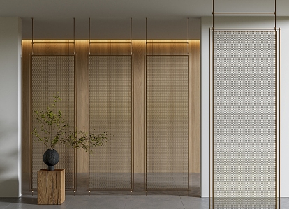 New Chinese-style partition metal mesh partition 3d model