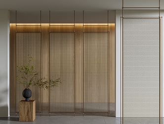 New Chinese-style partition metal mesh partition 3d model