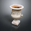 Ornate Classical Stone Vase With Intricate Carvings And Pedestal Base