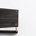 Modern Wooden Leisure Chair With Tall Slatted Back And Metal Legs Structure Design