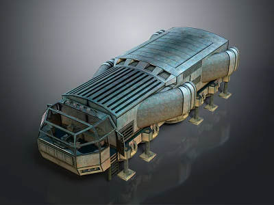 Futuristic Cosmic Exploration Spacecraft With Metallic Multi Module Structure Design 3d model