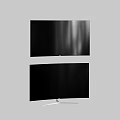 Two Black Flat and Curved TVs with Silver Stand on Curved Screen Model 3d model