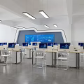 Computer classroom school multimedia classroom multi-function hall 3d model