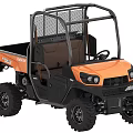 Kubota Orange And Black UTV With Open Cab Cargo Bed And Off Road Tires