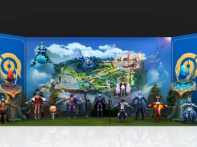 Vibrant Fantasy Game Characters In Magical Landscape With Detailed Scenery Design 3d model