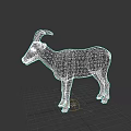 Gray Bighorn Sheep With Large Curved Horns Standing On Dark Background