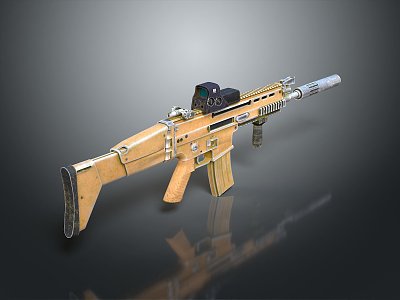 rifle semi-automatic rifle combat rifle battle rifle carbine war rifle attack rifle 3d model