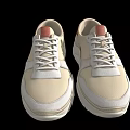 Modern Casual Beige Sneakers with White Soles and Brown Accent Details