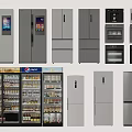 Various Types of Refrigerators and Freezers Including Double Door Upright and Commercial Display Models