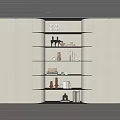 Modern Minimalist Bookcase With Multiple Shelves Displaying Books And Decor Items