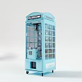 Colorful Amusement Equipment Including Telephone Booth Style Claw Machines And Vending Machines