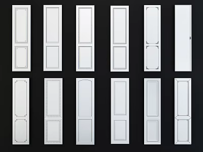 Various Wall Paneling Designs With Decorative Patterns And White Finish For Interior Design 3d model