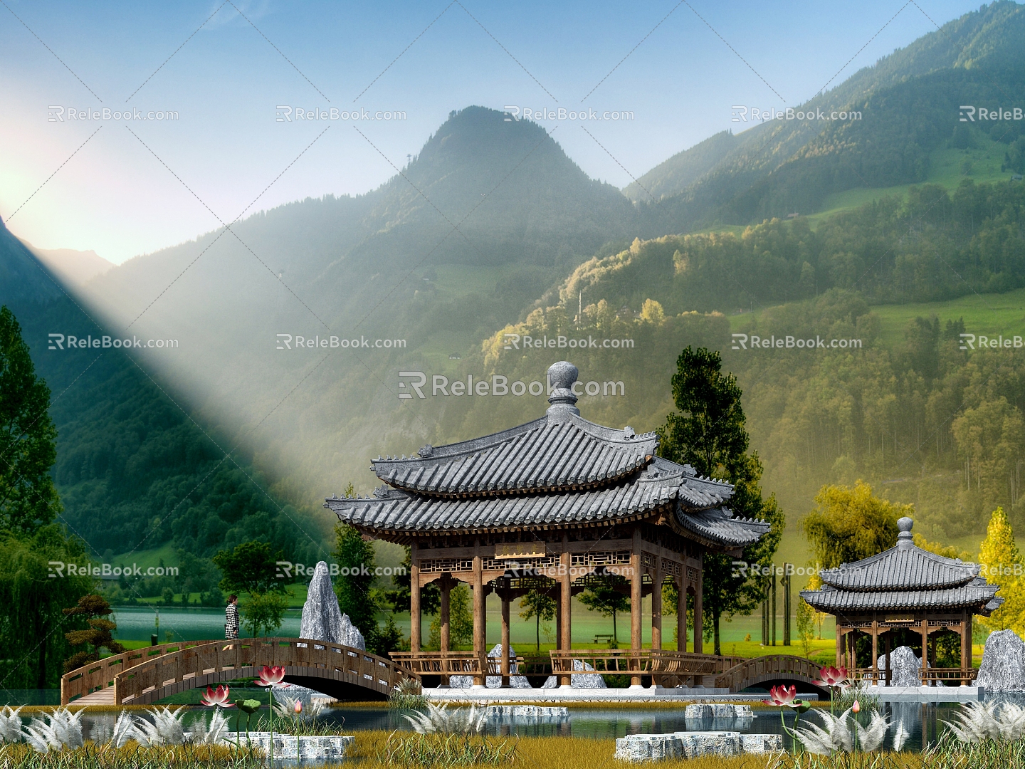 Chinese-style pavilion 3d model