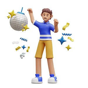 Cartoon Party Scene Cartoon Man Cartoon Gift Box Cartoon Man 3d model