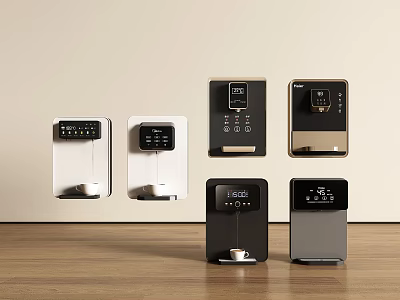 Stylish Modern Household Electrical Appliances With Various Designs And Display Panels 3d model