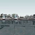 Tranquil Waterfront Scene With Moored Boats Trees And Clear Water Reflections