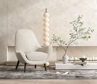 Quiet single sofa 3d model