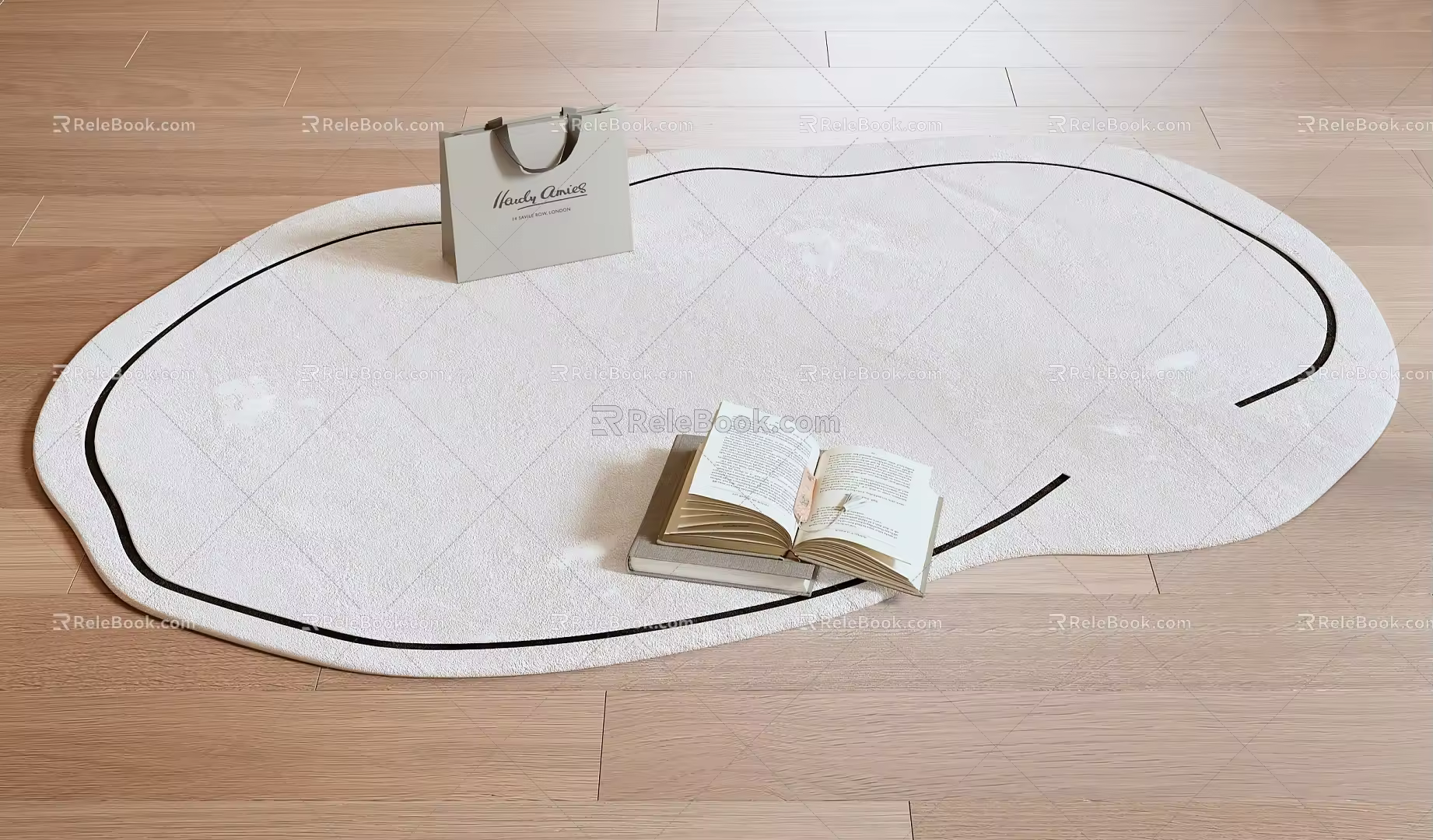 Middle Ancient Special-Shaped Carpet Arc Carpet 3d model