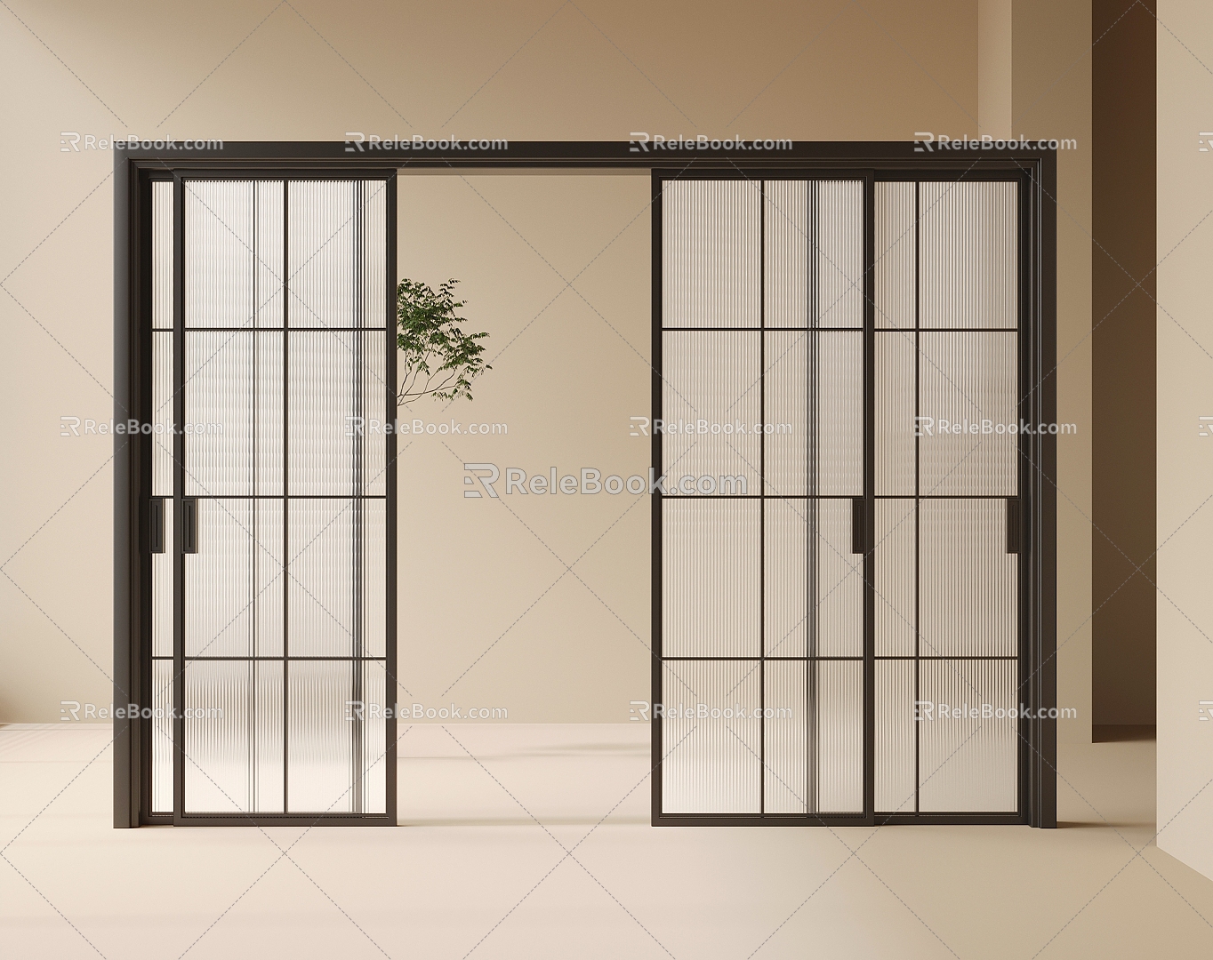 sliding door galley door 3d model