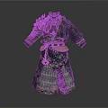 Intricate Robe Style Battle Armor With Complex Patterns Decorative Waist Belt And Pendants