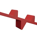 Red Modern Wall Mounted Hook Rack With Multiple Square Hooks