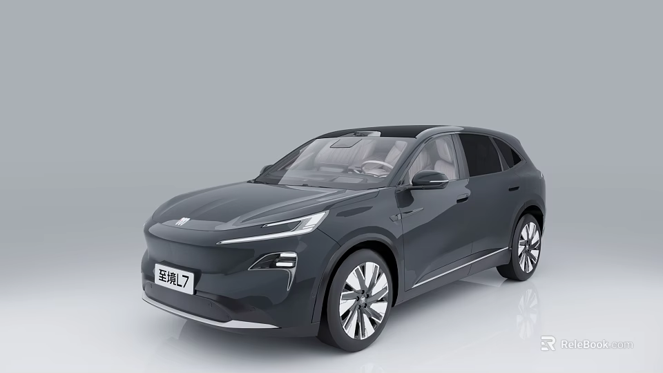 Gray Electric SUV With Modern Front Fascia Sleek Body And Alloy Wheels 3d model 