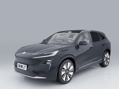 Gray Electric SUV With Modern Front Fascia Sleek Body And Alloy Wheels 3d model