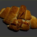Golden Flaky Buttery Croissant Freshly Baked With Crispy Layers On Dark Background