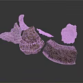 Natural Wood and Stone Pieces with Mossy Surfaces and Rough Textures