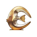 Golden Fish Shaped Decorative Ornament Set With Various Sizes For Home Decor