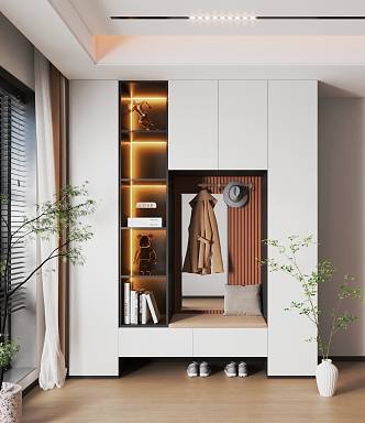 Simple Shoe Cabinet Coat Cabinet Storage Cabinet Multi-function Cabinet 3d model