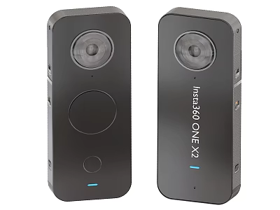Black Insta360 ONE X2 Digital Cameras For 360 Degree Video Recording 3d model