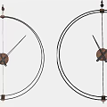 Modern Minimalist Clock With Circular Metal Frame And Sleek Design Elements