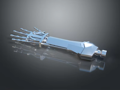Smart Machine With Precision Mechanical Arm Metallic Texture And Reflective Surface 3d model