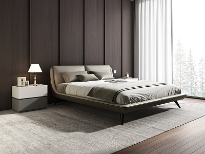 Modern background double bed model