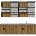 Modern Wooden Kitchen Cabinets With Open Shelves And Closed Doors Countertop Sink And Faucet Design