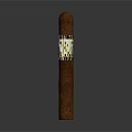 Single Brown Cigar With Yellow Band And Surface Texture For Daily Use