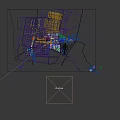 Aerial View Urban Master Plan With Green Spaces Water Systems Road Networks And Building Clusters