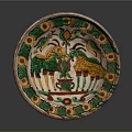 Decorative Bowl With Colorful Animal And Floral Patterns In Vibrant Green Yellow Red