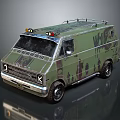 minibus minivan driverless bus school bus van box car 3d model