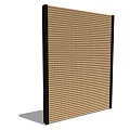 Brown Woven Texture Wall Surface With Black Border Modern Interior Decor 3d model