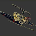 Futuristic Cosmic Spaceship Design With Blue Red Green Details For Space Exploration