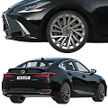 Black Lexus Sedan Car Front and Rear View Exterior Design